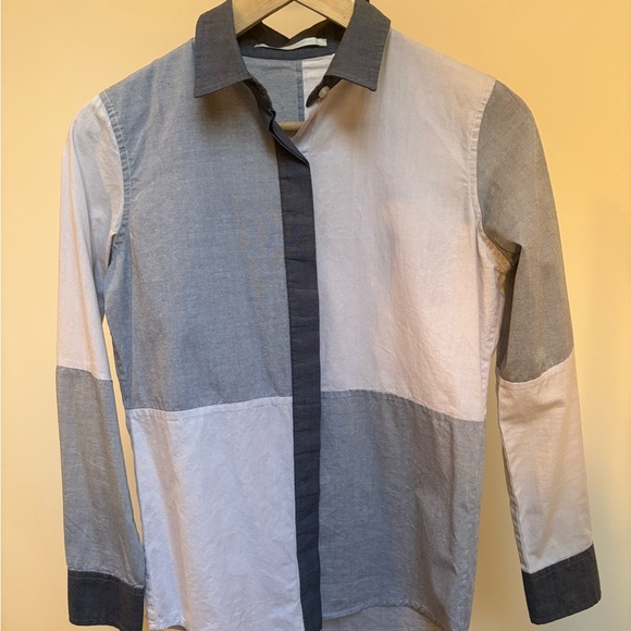 Jonathan Simkhai EUC pieced color block button up top - Picture 4 of 9